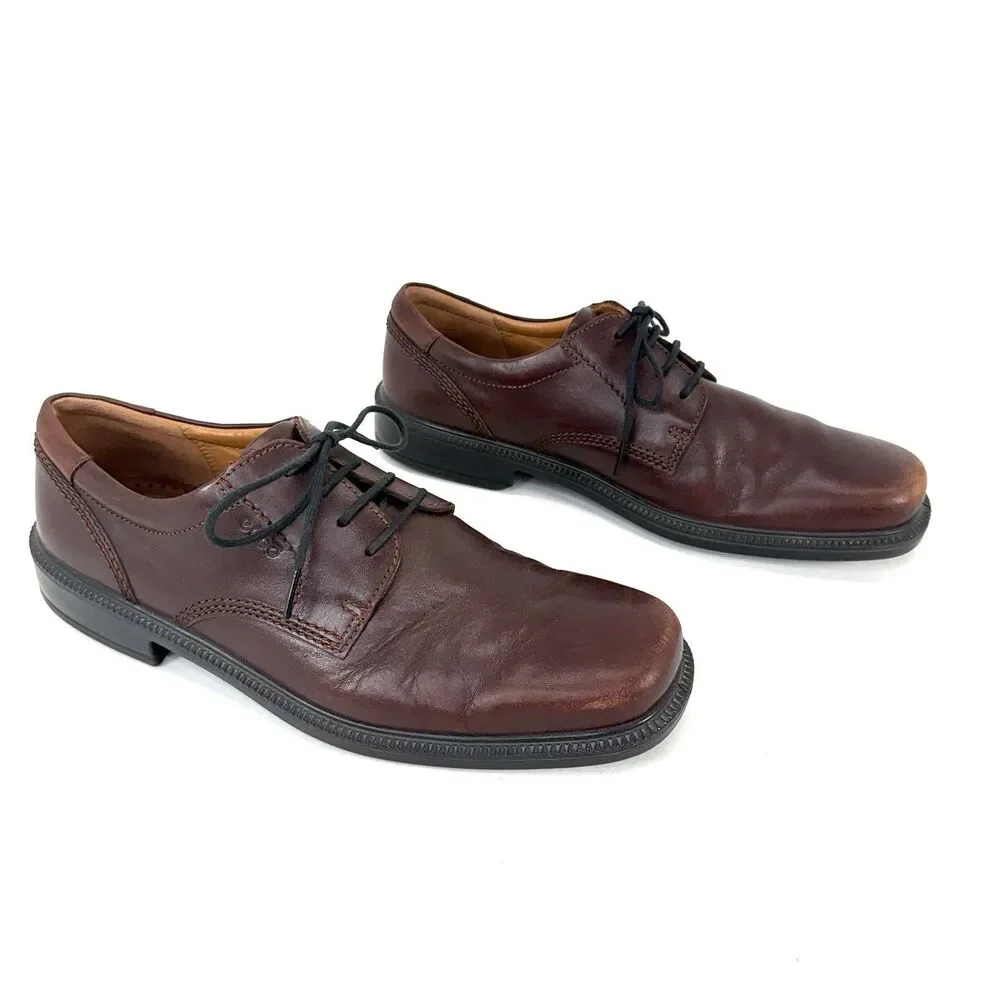Men's Ecco Arlanda Plain Toe Oxfords Shoes 34764 Brown Size EU 45 US 11.5